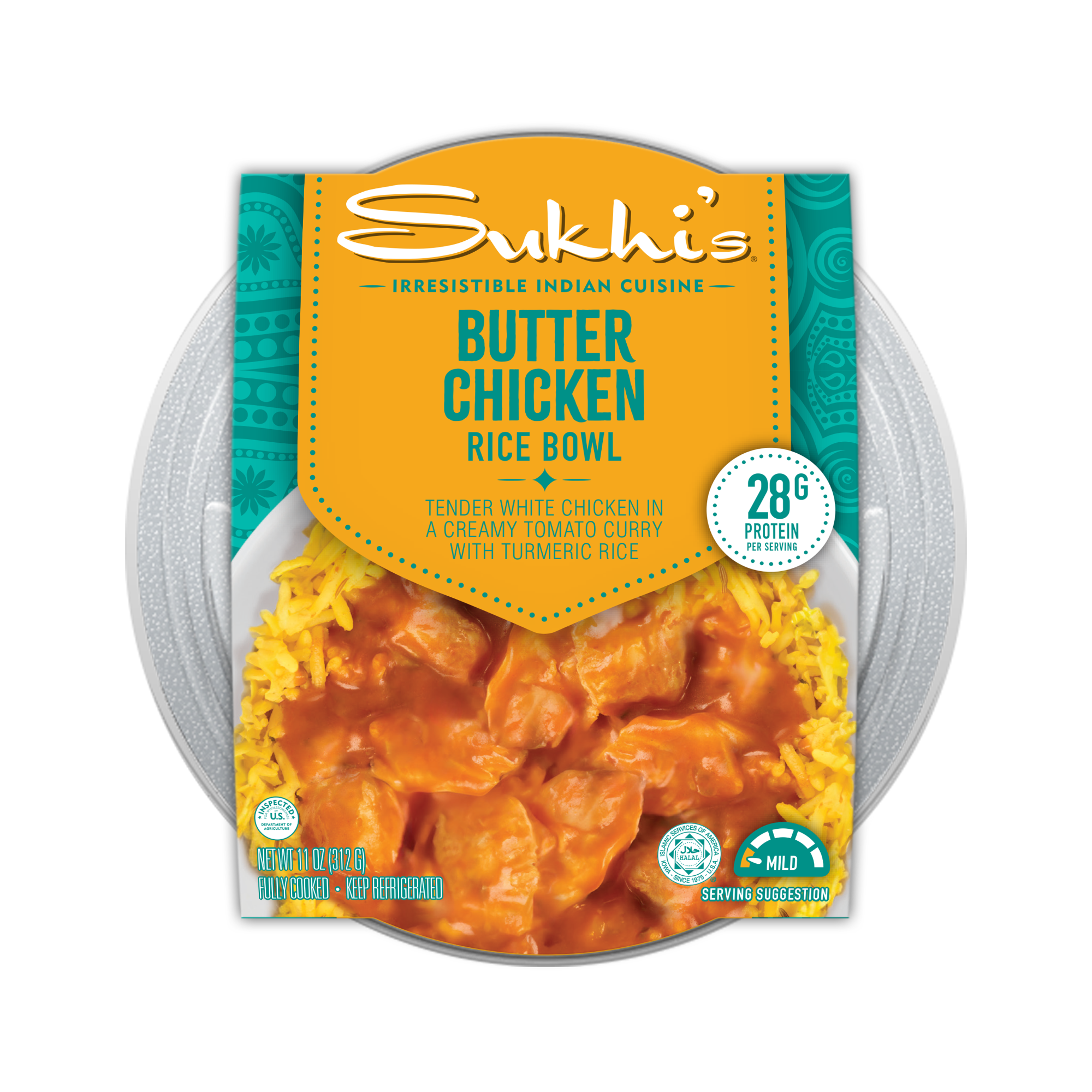 11 oz Butter Chicken Curry Rice Bowl Refrigerated