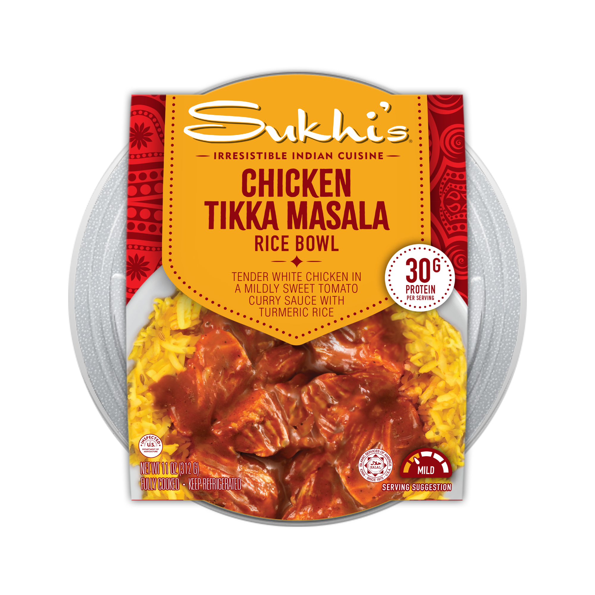11 oz Chicken Tikka Masala Curry Rice Bowl Refrigerated