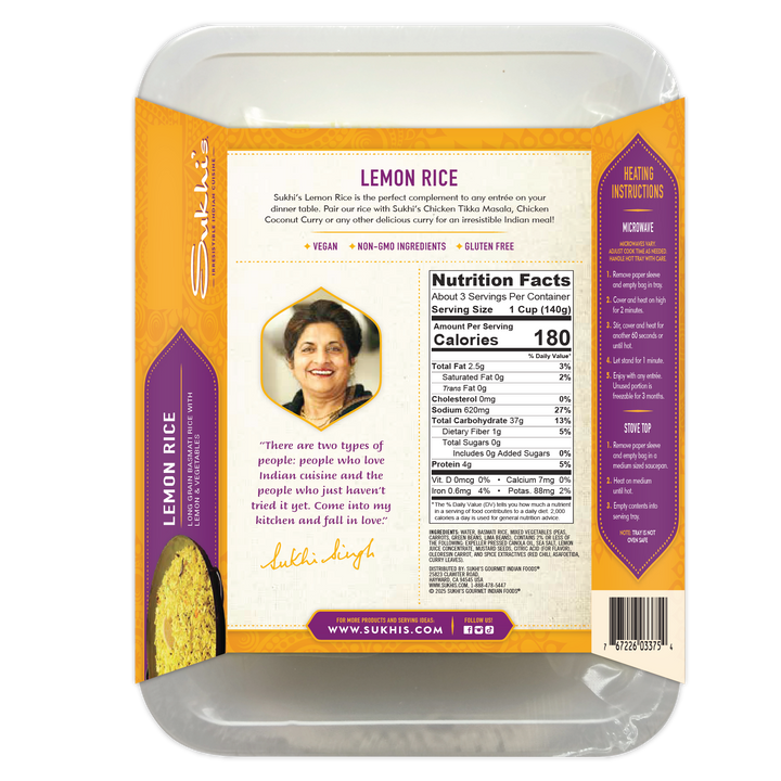Sukhi Rice Sukhi's Lemon Rice Bundle - 6pk – Sukhi's Gourmet Indian Foods